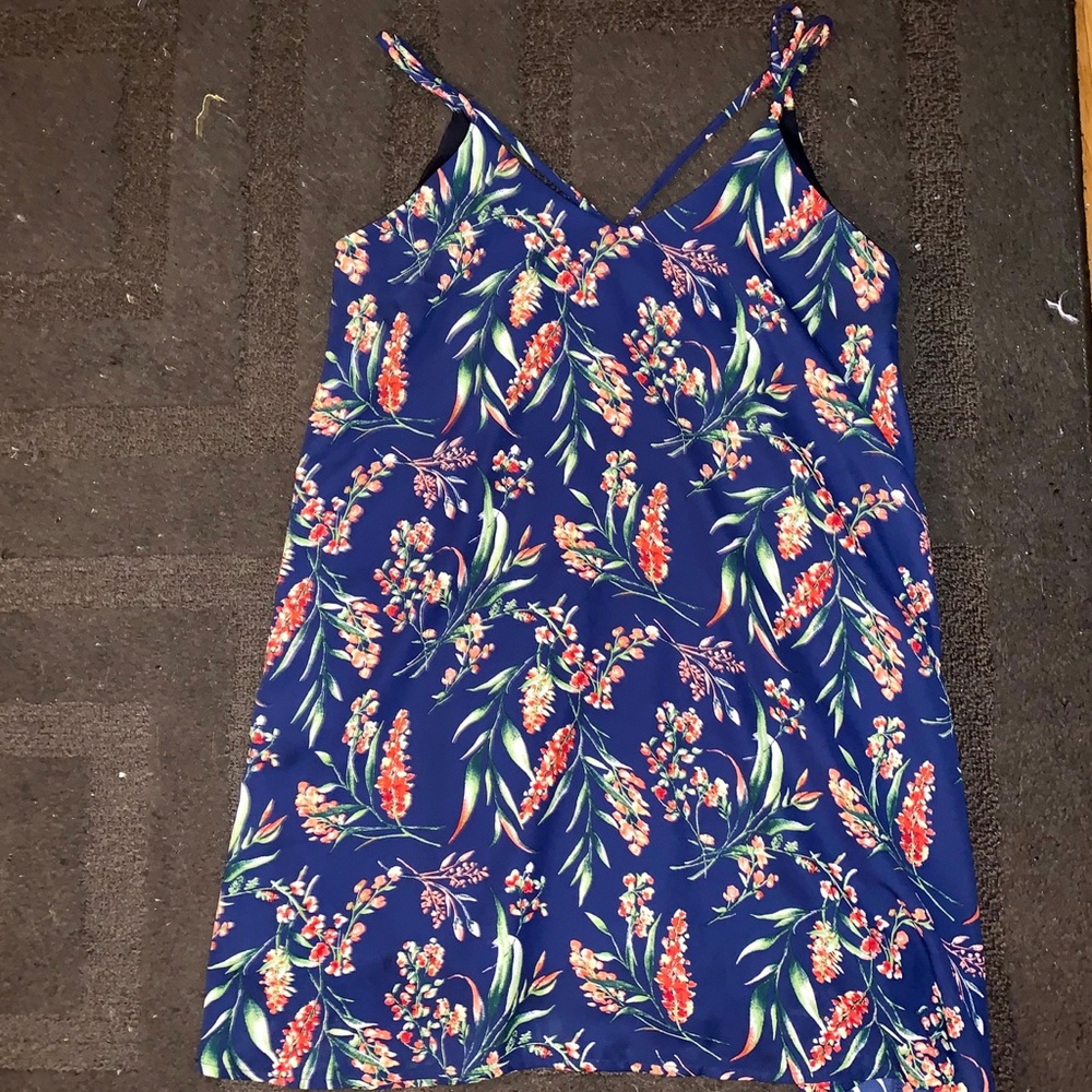 Blue Floral Mini-Dress